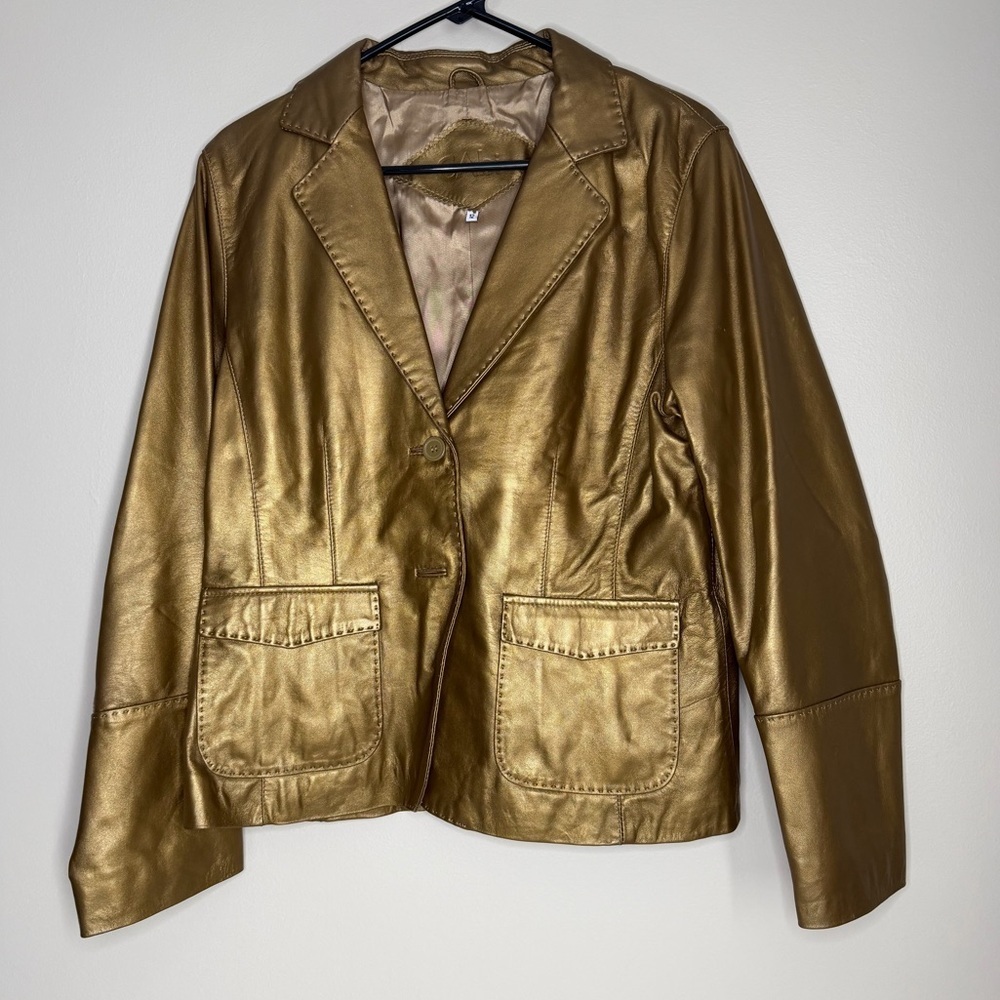 CAbi Metallic Gold Women's Blazer